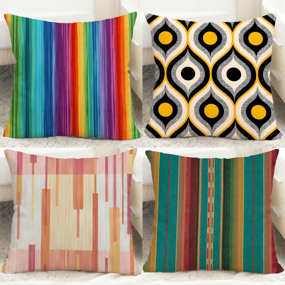 Artistic Background Patterns Cushion Cover Comfortable Reversible Pillow Cover Ideal for Car Sofa Bedroom Beyond