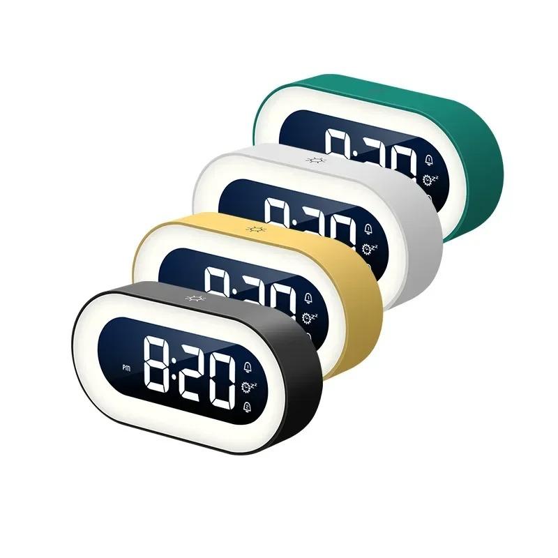 Music LED Digital Alarm Clock  Voice Control Night Light Design Desktop Clocks Home Table Decoration Children's Gift