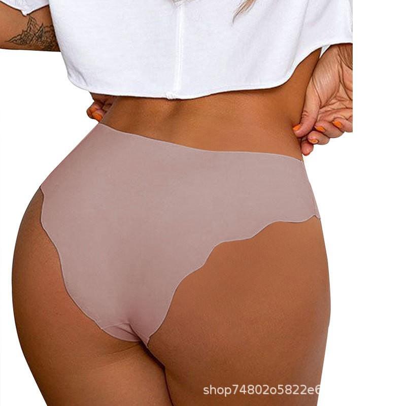 Ice Silk Women's Cloud Lotus Leaf Edge Seamless Underwear One Piece Breathable Pure Cotton Crotch Underwear Women's Summer