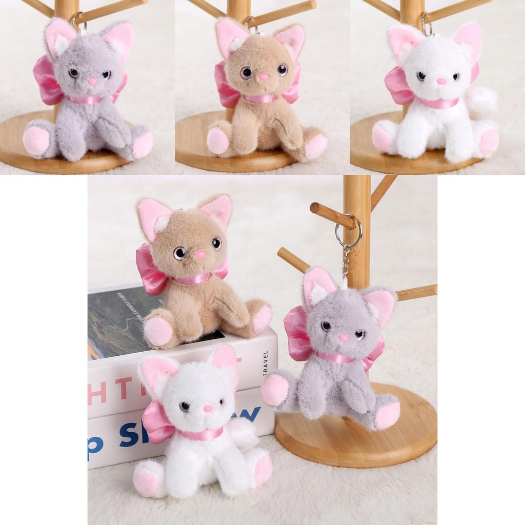 Animal Plush Cat Toy With Short Pile Plush For Backpack Accessory