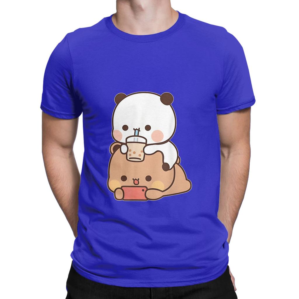 Dudu Bear And Bubu Panda Enjoying Time Together Novelty 100 Cotton Tshirt Bubu Dudu Tees Tops For Unisex