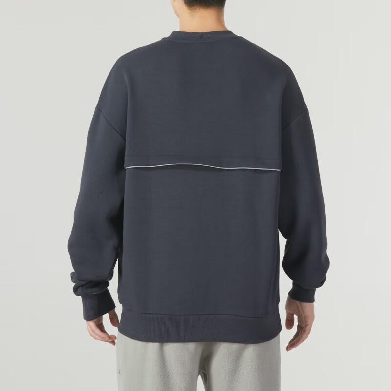 Puma Solid Color Sports Crew Neck Pullover Sweatshirt Unisex sweatshirt Navy 625075-17