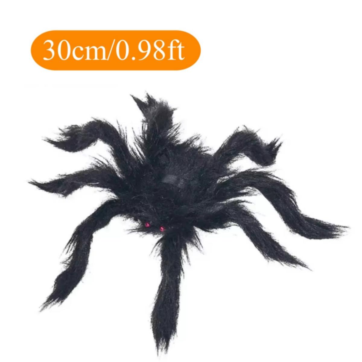 

Halloween Plush Spider, 30-200cm Outdoor Giant Spider Decor Chamber Prank Black Spider, Horror Halloween Decoration Party Prop Black