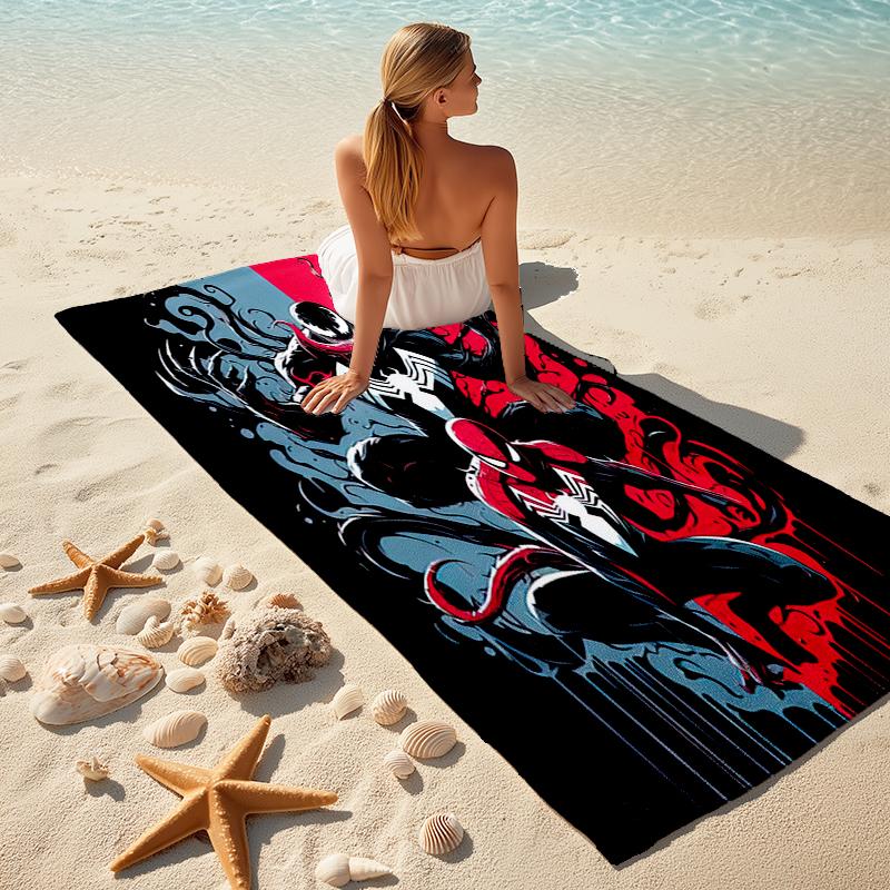 Spider-Man beach towel Outdoor camping Beach towel for vacation swim Outdoor pool Absorbent bath towel