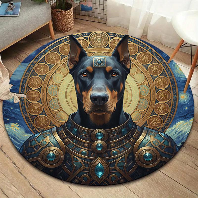 AnimalSorcerer Round Area Rug,Carpet Rug for Living Room Bedroom Sofa Playroom Decor,Non Slip Floor Mat