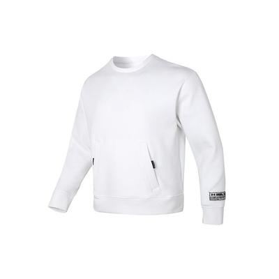 Solid Knit Crew Neck Casual Sport Sweatshirt Men Tops White 1377172-100