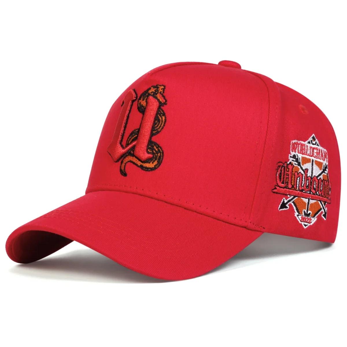 Unisex Baseballkappe mit U-Buchstaben und Schlangenstickerei, Outdoor, verstellbar, für Frühling und Herbst, lässiger Sonnenschutzhut