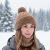 Women's Soft Beanie with Neck Gaiter Fleece Lining Knit Warm Hat with Ear Flaps for Cold Weather Autumn Hiking Travel Outdoor