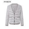 PORTS Women's V-Neck Long Sleeve Knitted Cardigan