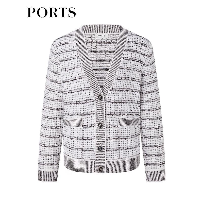 PORTS Women's V-Neck Long Sleeve Knitted Cardigan