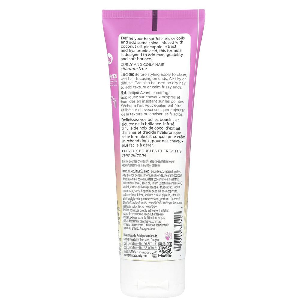 Pacifica Curl Defining Cream, Pineapple Swirl, 4 Fl Oz (118 Ml)