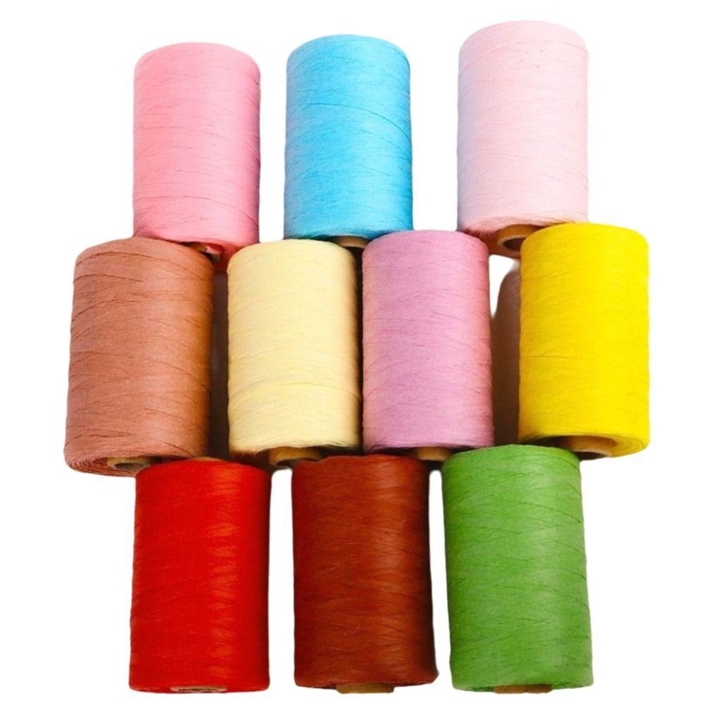 Multicolour Raffia Straw Yarn DIY Packaging Tape New Gift Wrapping Rope  Knitting