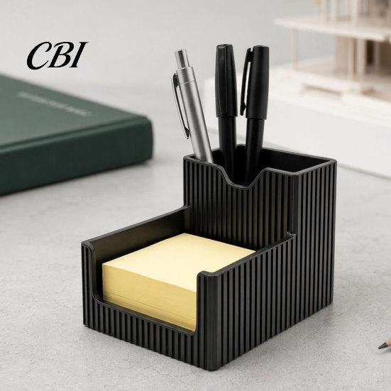 Soft Decoration Gift 3D Printed Pen Holder, 2-in-1 Stand & Sticky Desktop Notepads Multifunctional Organizer for Home Office Study Niche Art