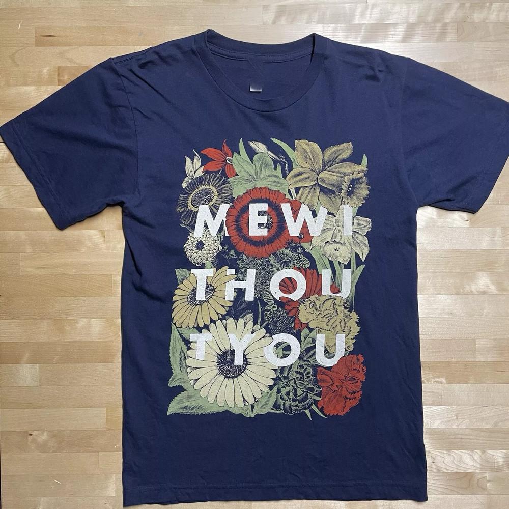 Mewithoutyou Band Flower Graphic Navy Color Gift For Fan T Shirt Size S-5XL Unisex T-Shirt S