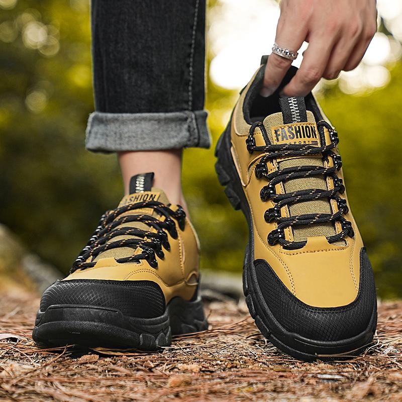 Autumn Hiking and Jogging Shoes New Men's Sports Hiking Shoes 2025 Men's Anti Slip Training Shoes Leather Outdoor Oversized 46
