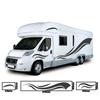 Black Wave Stripe Decals Vinyl Stickers For RV Camper Trailer Van Both Body Side