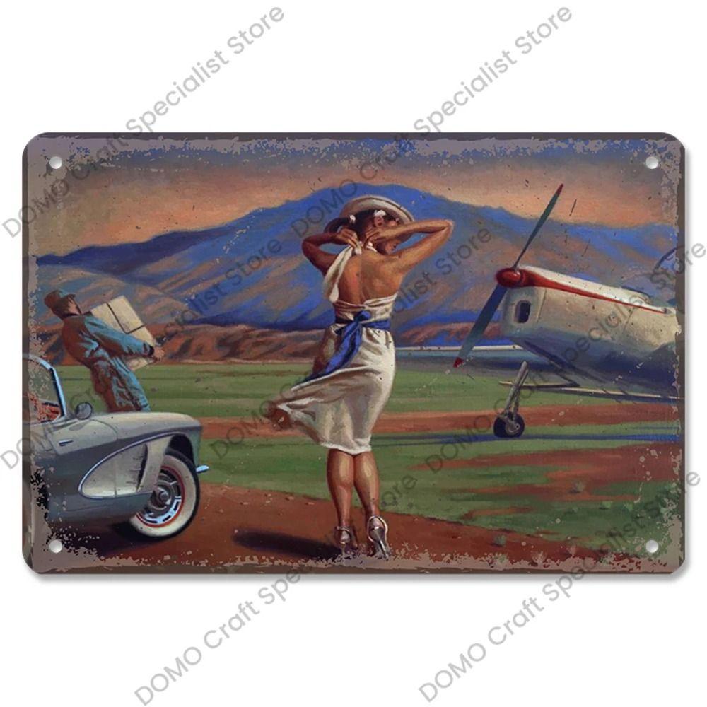 

Металлическая интерьерная табличка с девушкой с пин-ап плаката