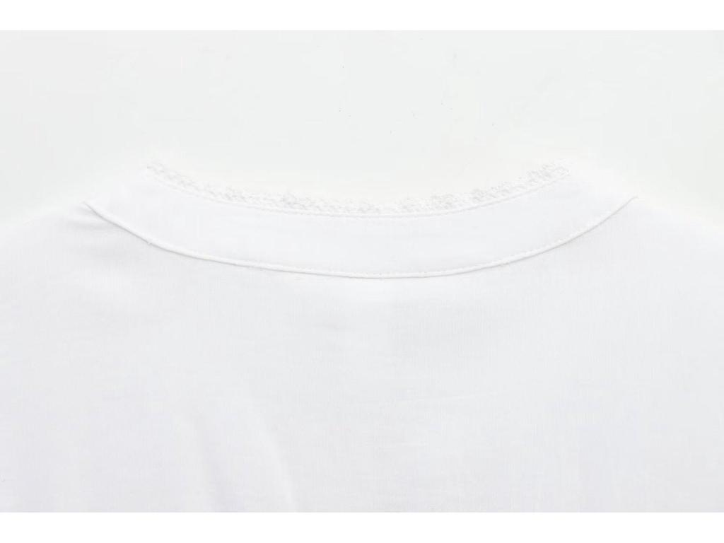 Spring 2025 Women's European and American Style Lace Pleated Shirt Top