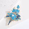 Chinese Style Peony Flower Corsages Pearl Enamel Pin Temperament Cloisonne Brooch  Casual Suit