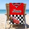 1pc Cars3 Beach Towel with Custom Name, Beach/Swimming/Bath/Picnic/Camping Towel, Suitable for Seaside Beaches