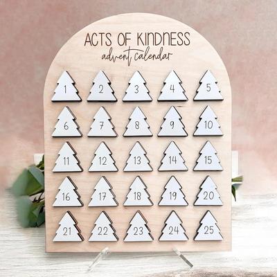 25-Day Countdown Christmas Tree Wooden Advent Calendar Tabletop Decoration, Creative Holiday Gift For Home Decor