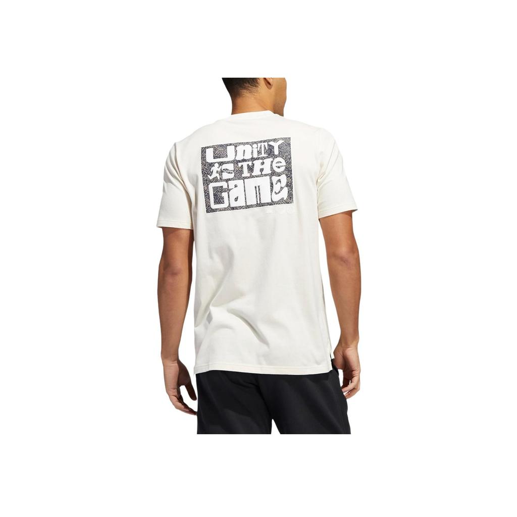 adidas Logo Letter Print Ribbed Crew Neck Breathable Comfortable Short Sleeve T-Shirt Men T-Shirts White HE2315