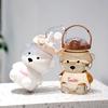 Internet Celebrity Bear Water Cup Summer High Value Large Capacity Bear Belly Cup Strap Portable 1000ml Straw Cup