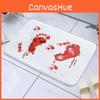 Footprint Pattern Blood Bathroom Door Mat Halloween Decorations Easy To Maintain