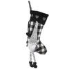 Red Stylish And Gray Checkered Heart Christmas Stockings For Elegant Decor Holiday