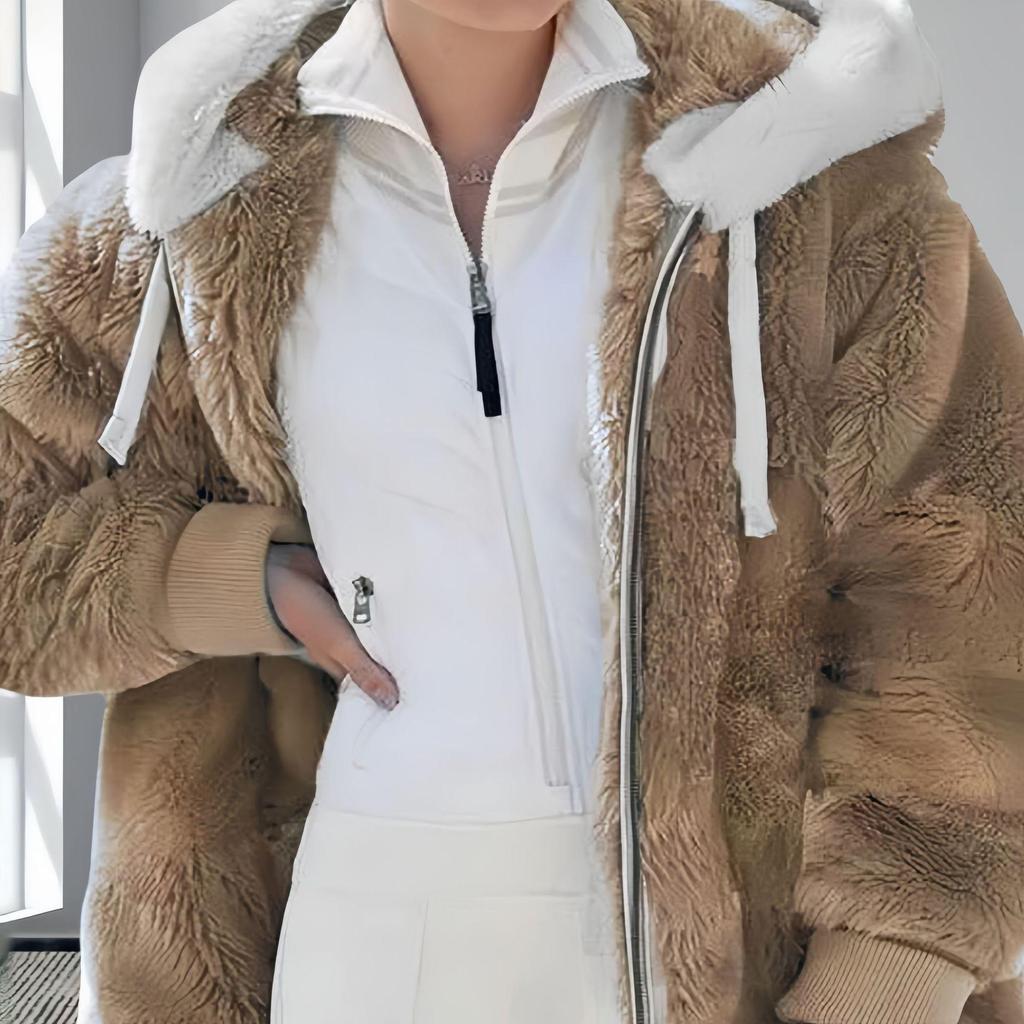 2024 Women's Fashion Plush Zip Hoodie: Warm & Versatile Winter Outerwear