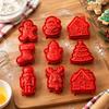 Feiertags-Backformen mit Oberflächenlinien, Neun Weihnachtsfiguren zur Herstellung von gemischten Kuchen und dekorativen Backwaren für saisonale Projekte