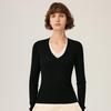 Women's Pure Wool V-Neck Slim Fit Long Sleeve Knit Sweater