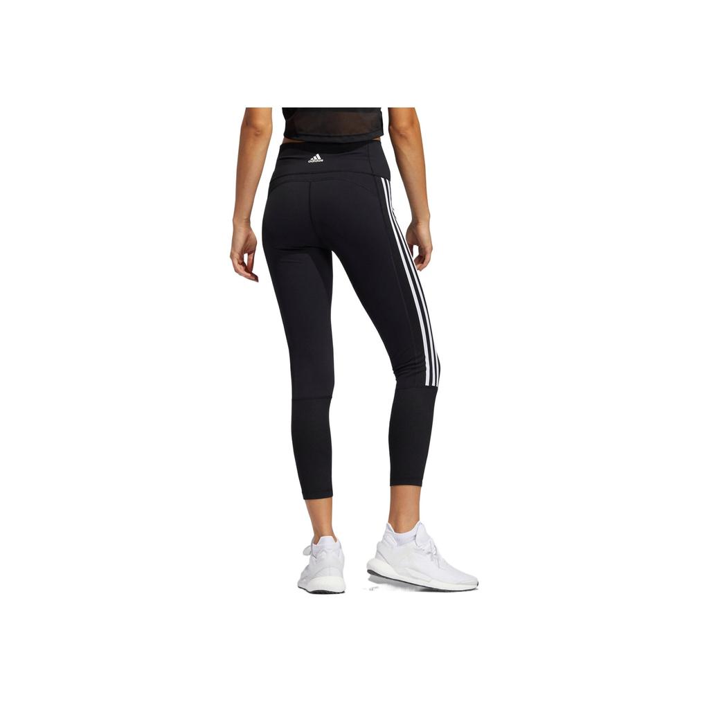 adidas 3-Stripes Ribbed 7/8 Tights Women Tights Black White GL0578