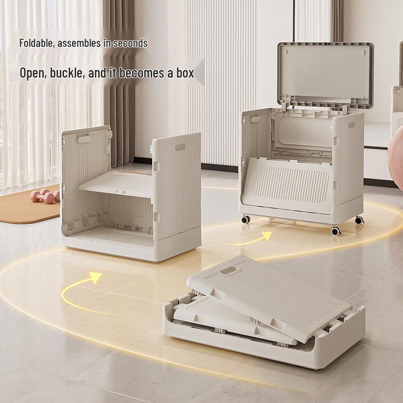 Foldable Plush Toy Storage Basket - Extra Large Flip-Top Box for Living Room