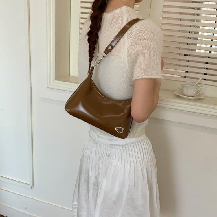 Glossy crescent underarm bag women's shoulder bag