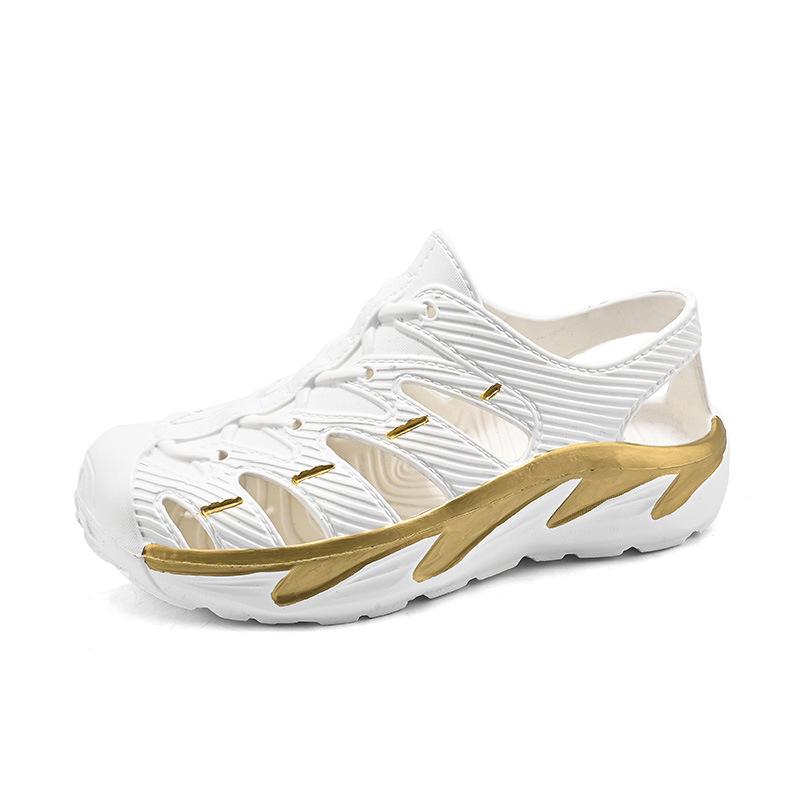 2025 Summer New Men's Platform One-pedal Garden Shoes Breathable Beach Shoes Fashion Sandals Platform Hole Shoes Men
