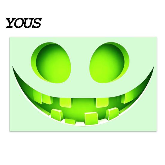 Luminous Bathroom Wall Art Glow In The Dark Sticker, Self-adhesive Ghost Face Shape Decals, Decorative Stickers for Toilets Halloween Waterproof