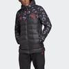 Adidas Mufc Ssp Padjkt Printed Color Block Hooded Cotton Jacket Winter Men Jacket Black DX9066