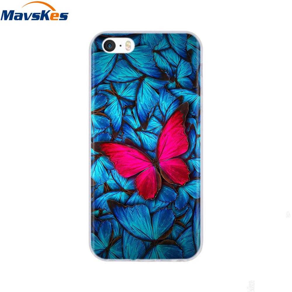 soft tpu case for iPhone 4 4s 5 5s SE 6 6s cute cartoon cat flower fashionable silicone phone case cover full protective coque
