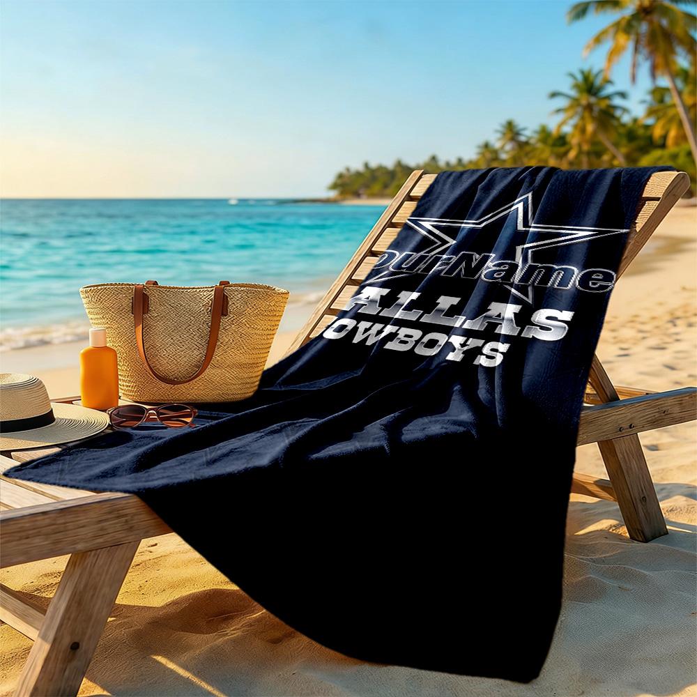 Dallas Customizable Name Beach Towel Soft Durable Quick-Dry Ideal for Travel Outdoor Swim Pool Yoga Surf Camping Hiking Gym Gift Holiday