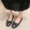 Mary Jane Women's Low Heel Soft Leather Shoes New Round Head Multi functional Retro Fashion Comfortable Leisure Versatile