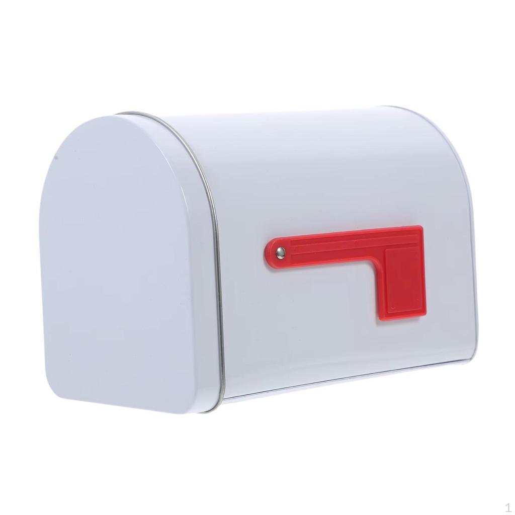 Tinplate Mailbox, Mail Box Christmas Storage Tin Antique Mailbox Toy Mini for Playhouse
