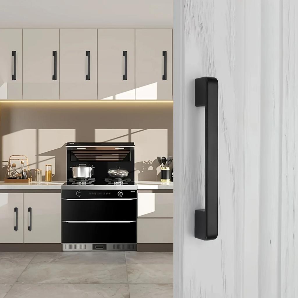 1/5pcs Black Cabinet Handles Solid Kitchen Cupboard Pulls Drawer Knobs Furniture Hardware Cabinet Pulls Cupboard Handles Knobs