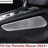 Central Control Gearbox Gear Shift Speaker Sound Panel Sequin Cover Trim For Porsche Macan 2014- Stainless Steel Accessories