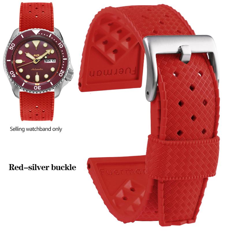 Tropical Rubber Strap  for Seiko SRP777J1 Soft Silicone Diving Waterproof Breathable Sport Wristband Men 20mm 22mm Watch Band