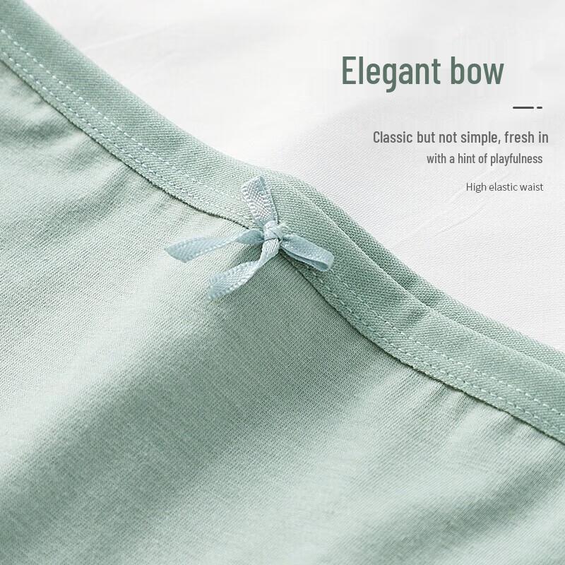 Langsha Women's Pure Cotton Antibacterial Mid-Waist Briefs 7-Pack