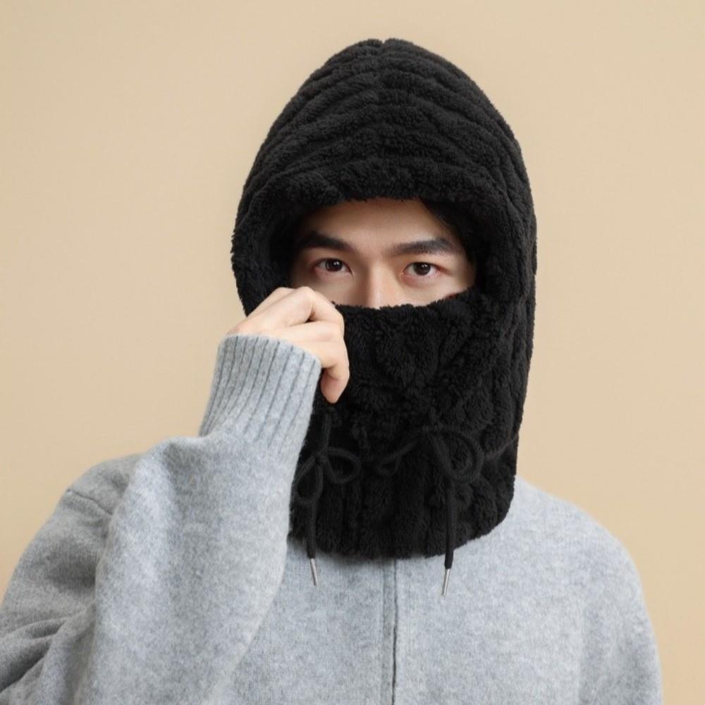 Windproof Scarf Mask Integrated Hat Warm Hooded Hat New Neck Warmer  Autumn and Winter