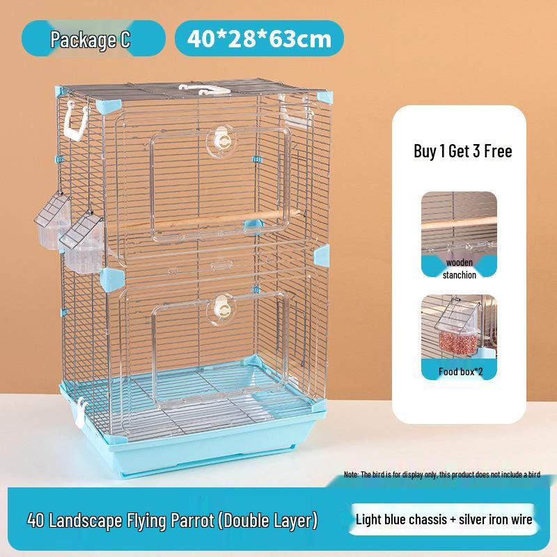 Acrylic Parrot and Budgie Cage: Large Ornamental Villa for Cockatiel, Finch & More