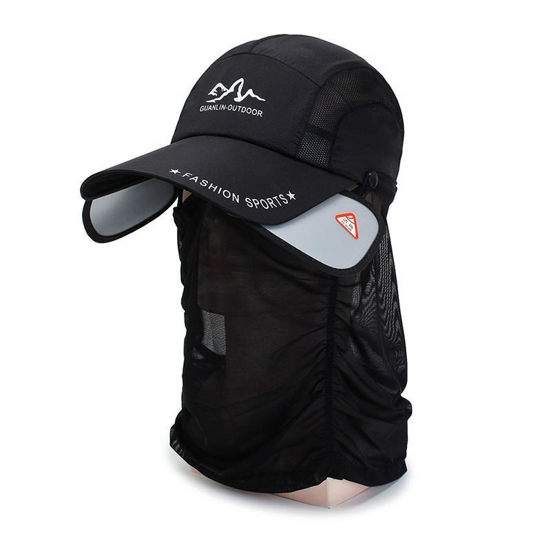 

2025 New Arrival Hat Men s and Women s UV Sun Hat Sun Mask Cycling Fishing Sun Protection Quick-Dry Baseball Cap Black One size