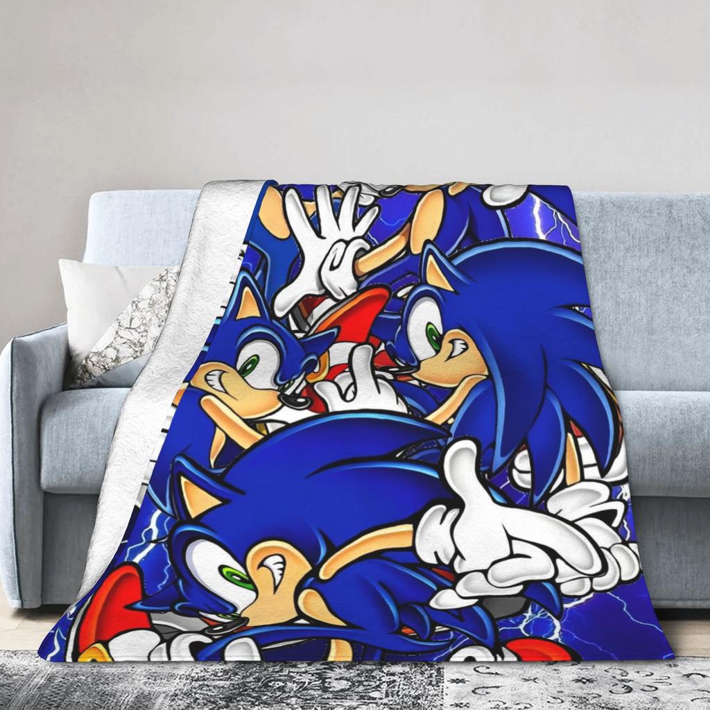 Shadow Game Knitted Blankets Soniced Cartoon Plush Throw Blankets Bed Sofa Personalised Soft Warm Bedspread